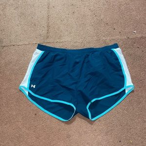 Dark blue with light blue outline and white on sides and inside